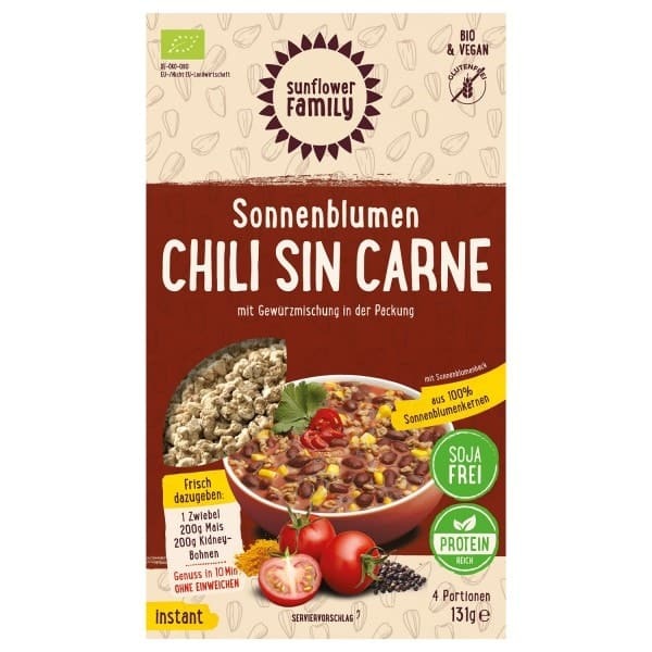 Sunflower Family Sonnenblumenhack Chili sin Carne [BIO] 131g (8326438748427)