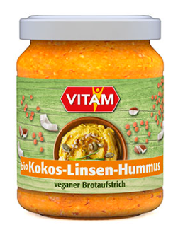 Vitam Kokos-Linsen-Hummus Brotaufstrich [BIO] 125g (8326752829707)